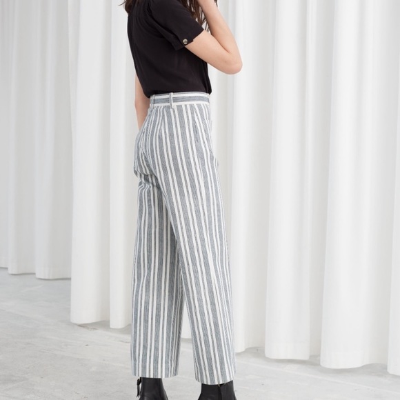 & Other Stories Striped Wide Leg Trousers - Picture 2 of 4